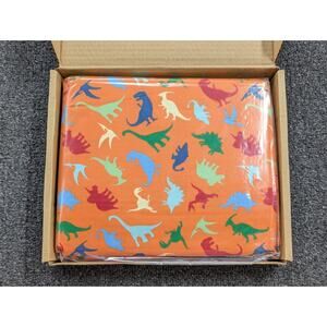 Dinosaur Squad Soft Microfiber 3-Piece Orange Multicolor Twin Sheet Set Only